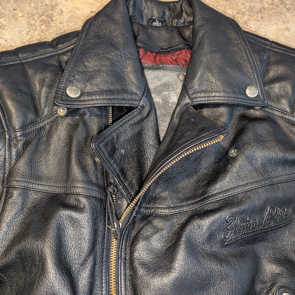 Flying Bikes Leather Jacket Men's Large - Picture 12 of 14